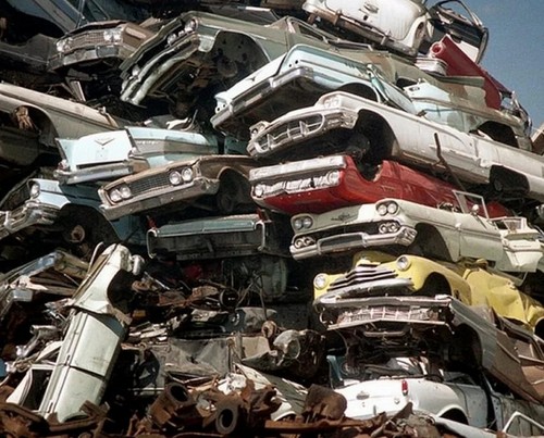 1962 junk cars salvage yard - cars,